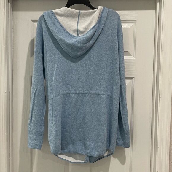 Kinross Cashmere Blend Reversible Hooded Cardigan Size L - Picture 3 of 11